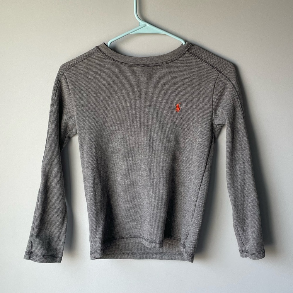 Long sleeve grey T-shirt, by Ralph Lauren